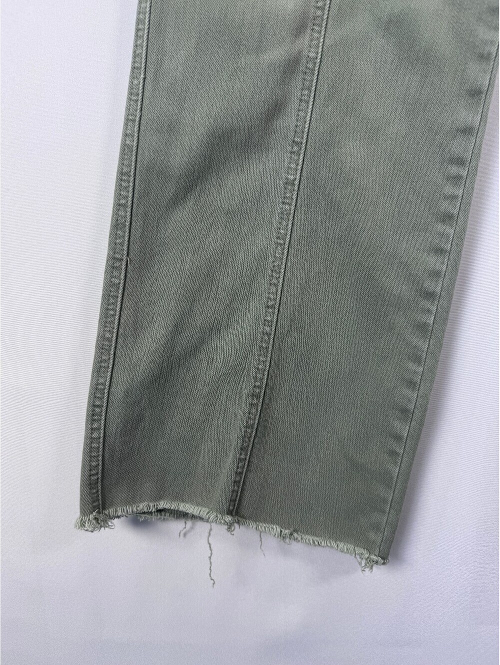 Judy Blue Green Raw Hem Pants Women 13/31 Casual Cottagecore Front Seam Relaxed - Picture 5 of 10